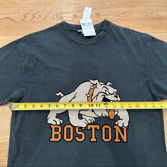 Subdued Boston Bulldog Crew Neck Short Sleeve Tee in Marbled Black Gray Unisex - Picture 4 of 6